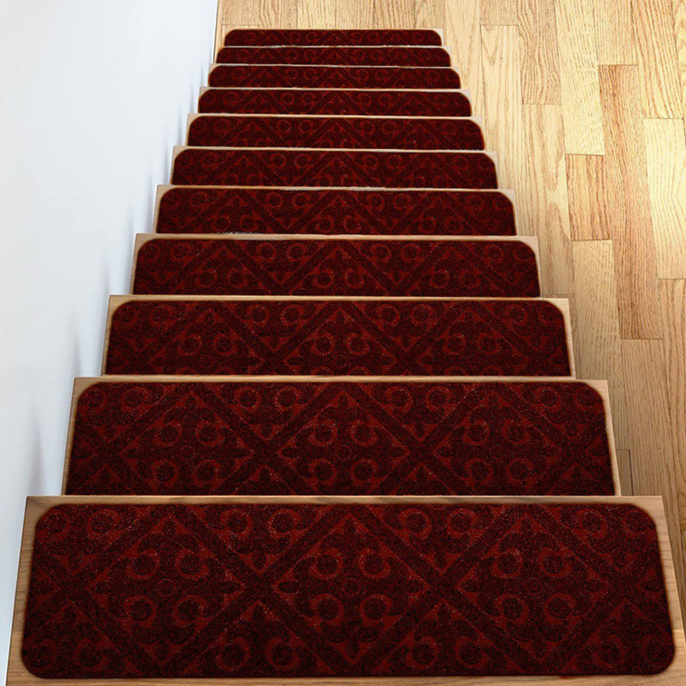 8pcs Self-adhesive Non Slip Carpet Stair Treads - Embossed