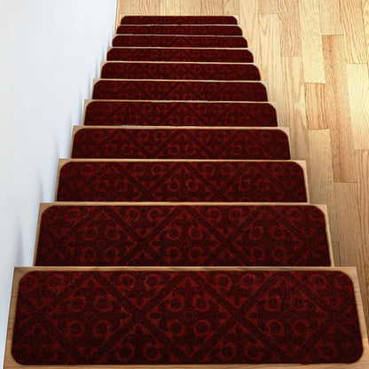 8pcs Self-adhesive Non Slip Carpet Stair Treads - Embossed