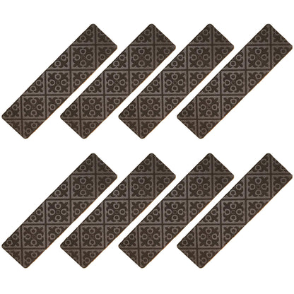 8Pcs Self-adhesive Cling Non Slip Carpet Stair Treads - Brown
