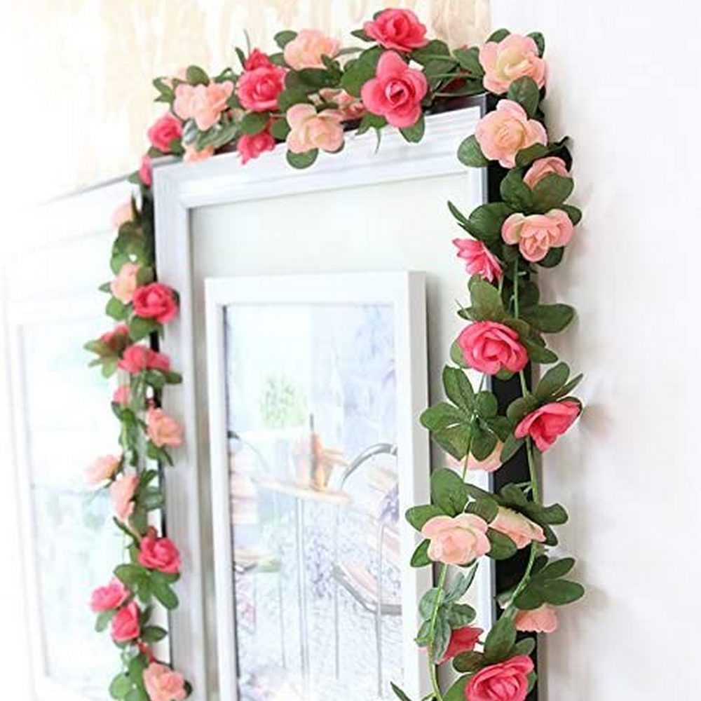 Fairy String Light Artificial Rose Flower Vine LED Light for Valentine Day Garden Wedding Decoration-Rose Red