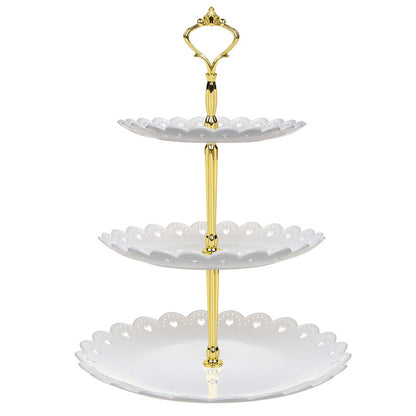 Round Plate 3 Tiered Serving Stand Tray Cake Stands Cupcake Holder for Party