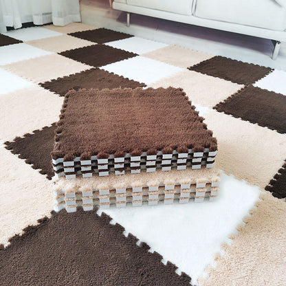 10Pcs Soft Plush EVA Foam Interlocking Floor Play Mats