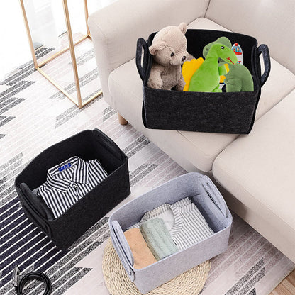 Collapsible Felt Storage Bin Storage Basket with Carry Handles