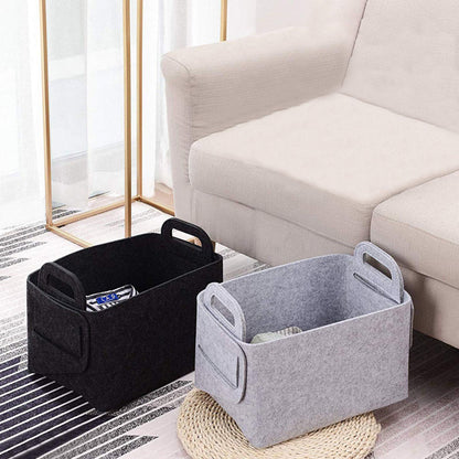 Collapsible Felt Storage Bin Storage Basket with Carry Handles