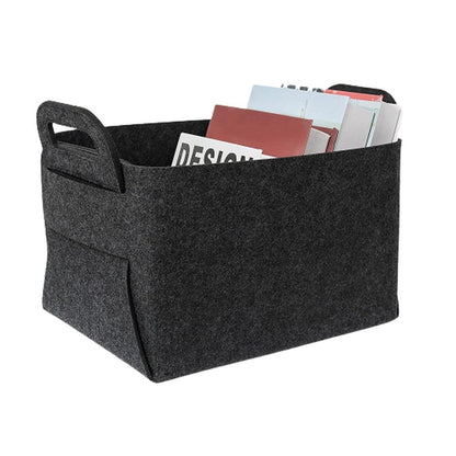 Collapsible Felt Storage Bin Storage Basket with Carry Handles