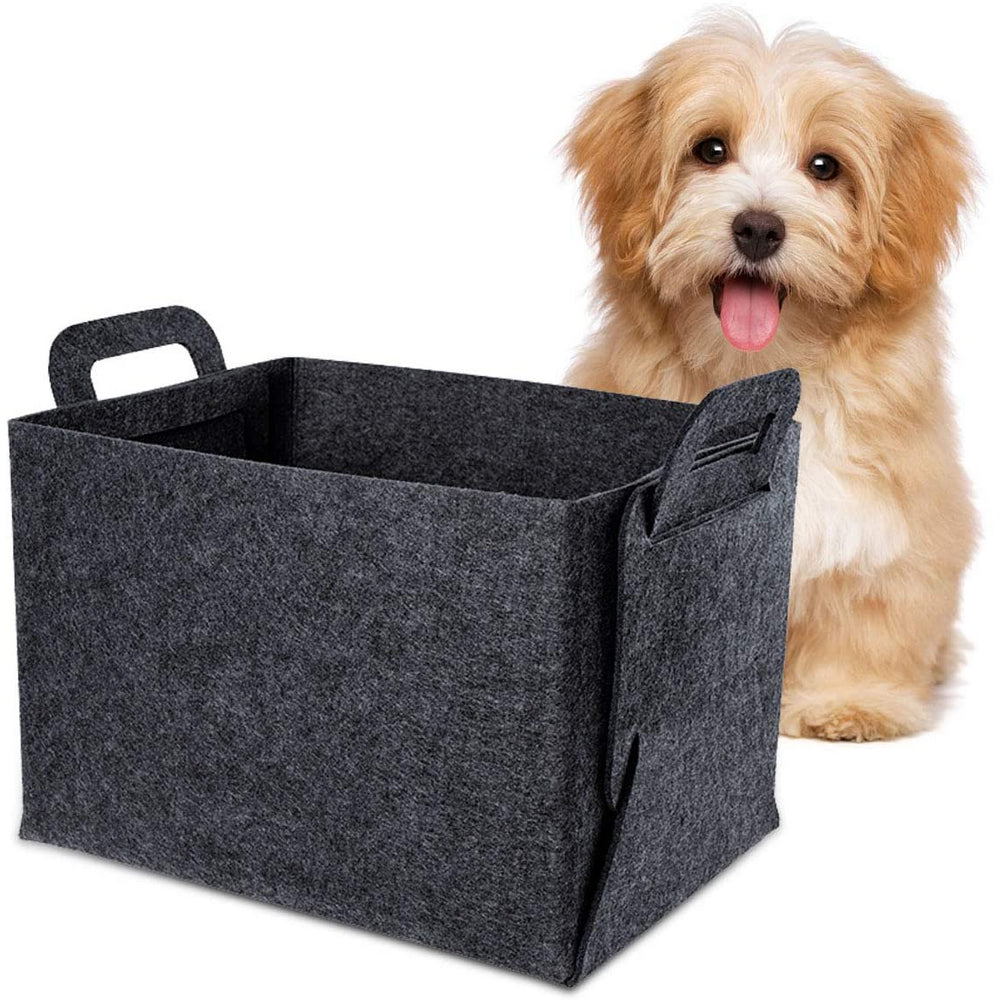 Collapsible Felt Storage Bin Storage Basket with Carry Handles