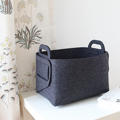 Collapsible Felt Storage Bin Storage Basket with Carry Handles