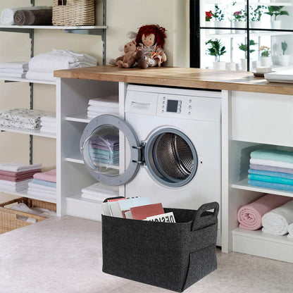 Collapsible Felt Storage Bin Storage Basket with Carry Handles