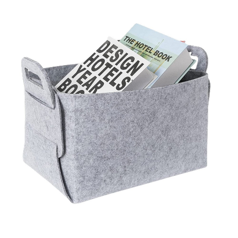 Collapsible Felt Storage Bin Storage Basket with Carry Handles