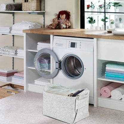 Collapsible Felt Storage Bin Storage Basket with Carry Handles