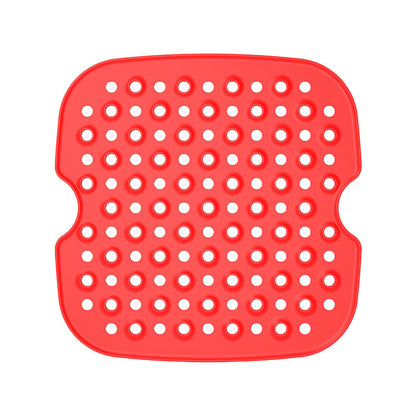 FDA Certified Silicone - Square Reusable Air Fryer Silicone Liners Air Fryer Mat 8.5inch Red