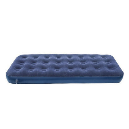 Portable Single Air Bed Inflatable Flocking Mattress Camping Outdoor Dark Blue