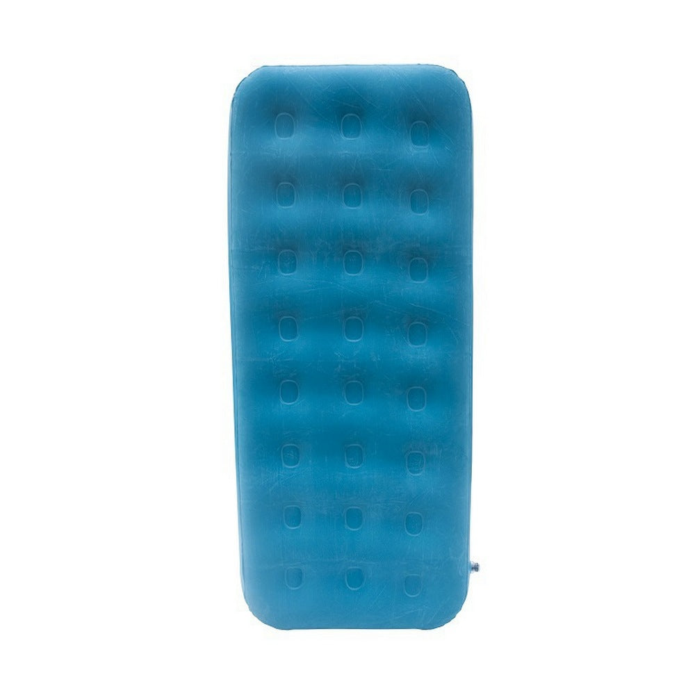 Portable Single Air Bed Inflatable Flocking Mattress Camping Outdoor Light Blue