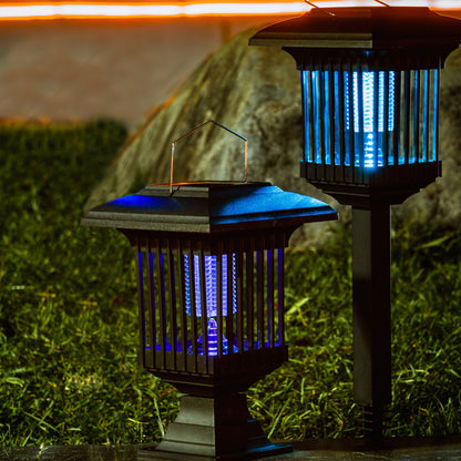 Square Solar LED Light & UV Bug Zapper Mosquito Fly Insect Repeller Killer Garden Path Lamp