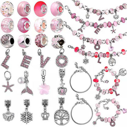 64Pcs Valentines Day DIY Bracelet Making Kit Pendant Bracelet Ornaments