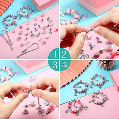 64Pcs Valentines Day DIY Bracelet Making Kit Pendant Bracelet Ornaments
