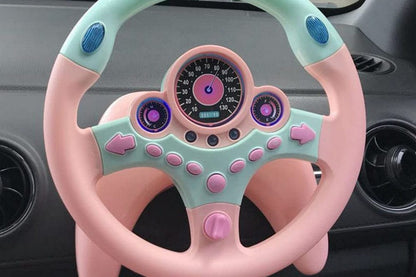 Electric Early Education Simulation Steering Wheel Toy for kid-Pink