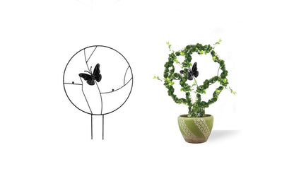 Plant Support Stakes Metal Holder Flower Pot Climbing Trellis-butterfly