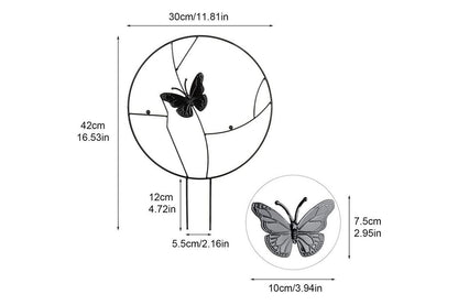 Plant Support Stakes Metal Holder Flower Pot Climbing Trellis-butterfly