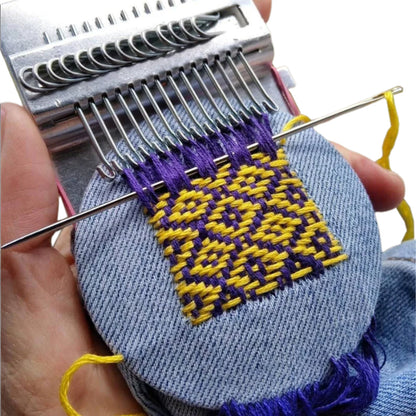 2 X Small Loom Speedweve Type Weave Tool Set DIY 14 Hooks Darning Machine