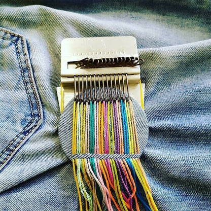 2 X Small Loom Speedweve Type Weave Tool Set DIY 14 Hooks Darning Machine