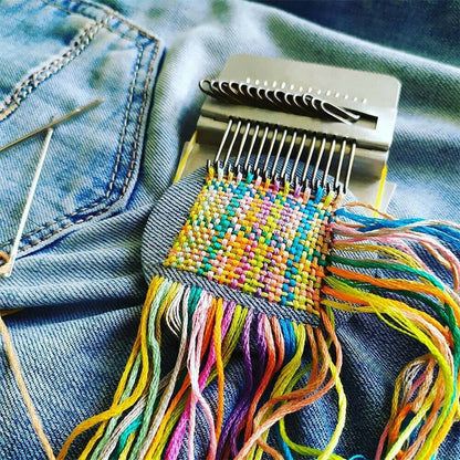 2 X Small Loom Speedweve Type Weave Tool Set DIY 14 Hooks Darning Machine