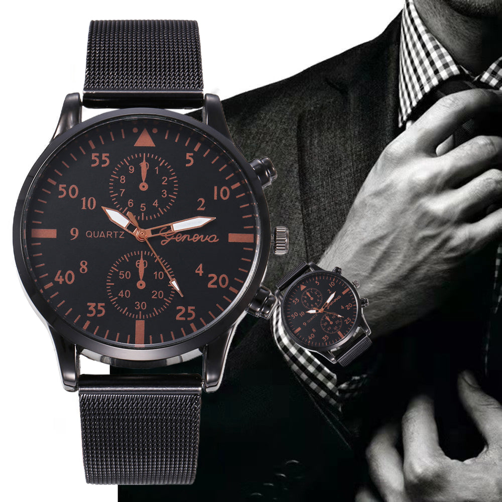 Mens Fashion Watch Bracelet Set with Nylon Band