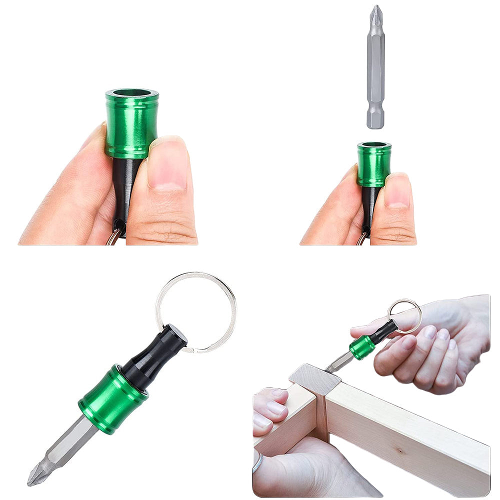 6Pcs 1/4 Hex Shank Quick Release Keychain Screwdriver Drill Bit Holder Extension