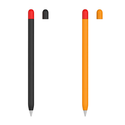 2X for Apple Pencil 1st Generation Silicone Pencil Cover Pen Sleeve Black Orange