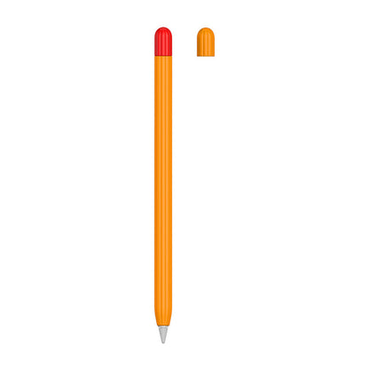 2X for Apple Pencil 1st Generation Silicone Pencil Cover Pen Sleeve Black Orange