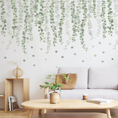 Self-adhesive Removable Green Leaves Plant Wall Sticker Home Decor