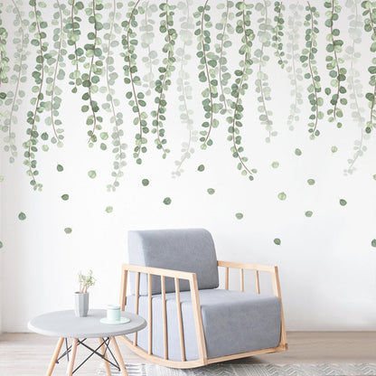 Self-adhesive Removable Green Leaves Plant Wall Sticker Home Decor