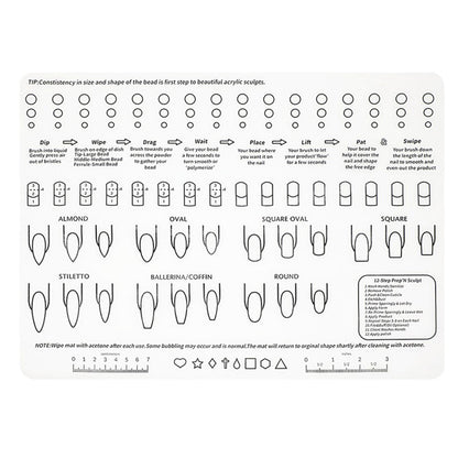 Silicone Nail Training Mat Nail Trainer Sheet Practice Pad for Nail Technician