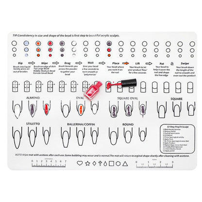 Silicone Nail Training Mat Nail Trainer Sheet Practice Pad for Nail Technician