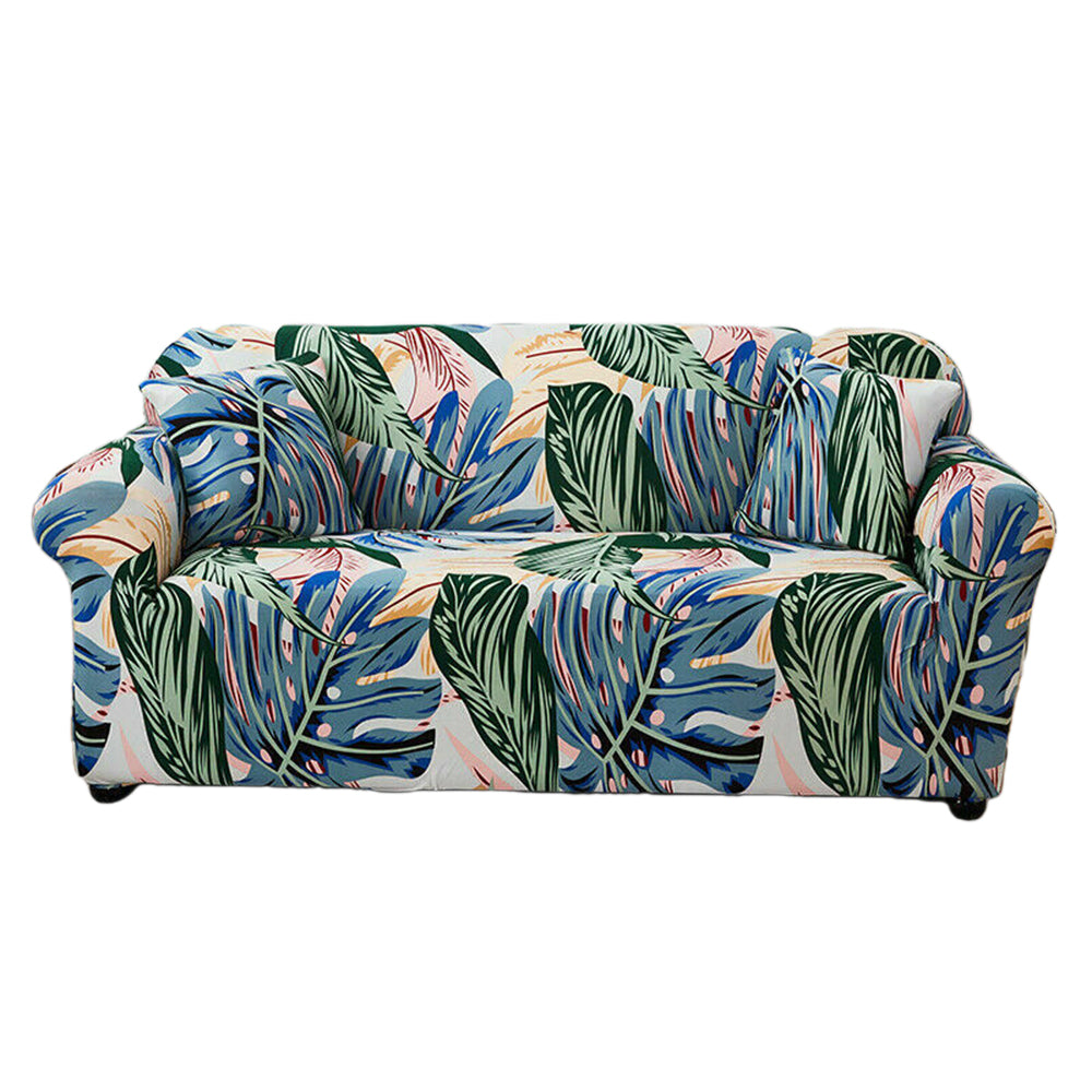 Sofa Cover Printed Pattern Sofa Cover Soft Stretch Sofa Cover-Green Leaves Style