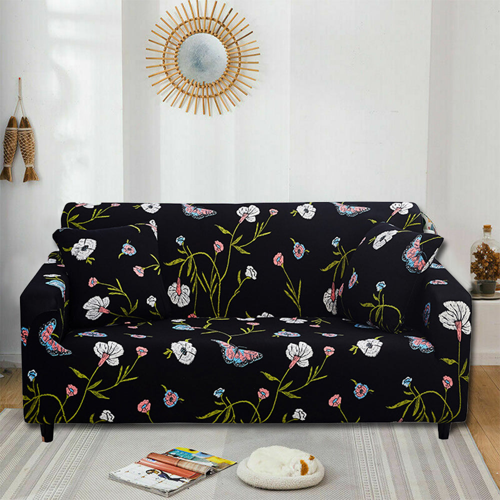 Sofa Cover Printed Pattern Sofa Cover Soft Stretch Sofa Cover-Flower Butterfly Style