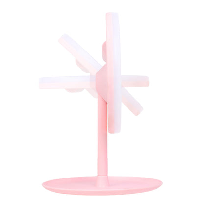 Rechargeable LED Light Desktop Makeup Mirror Vanity Touch Screen Dimming with Round tray