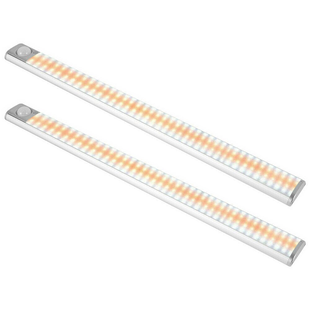 2Pcs Rechargeable LED Motion Sensor Night Light Closet Cabinet Light Stair Lamp