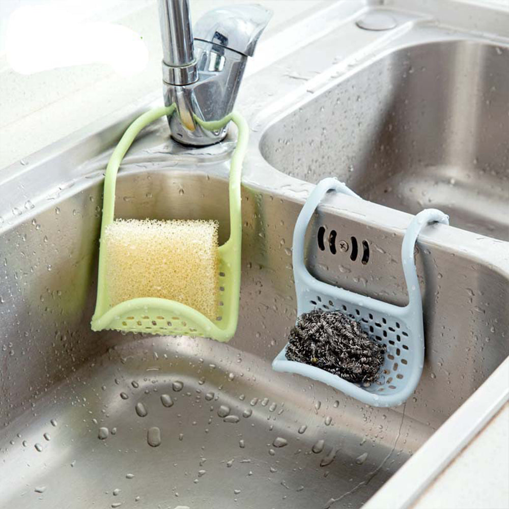 Flexible Sponge Holder Bendable Sink Drain Hanger Rack Expandable Storage