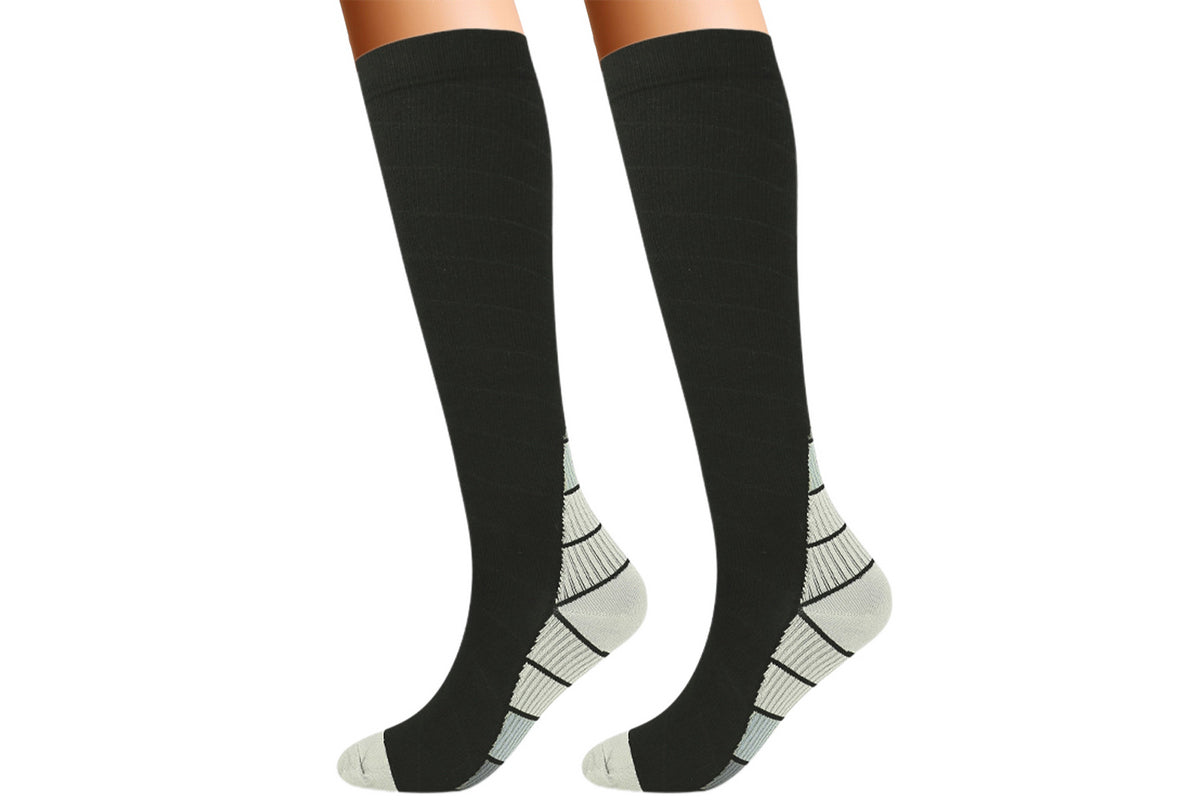 Compression Socks Sport Cycling Running Socks Compression Support Sock Cut Running Socks for Men and Women-Grey