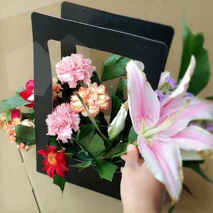 Water-Resistant Paper Flower Basket Gift Bags Flower Bouquet Packaging Bag with Handle