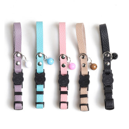 5 Pack Adjustable Pet Collar with Bell Safety Buckle Cat Puppy Party Decor