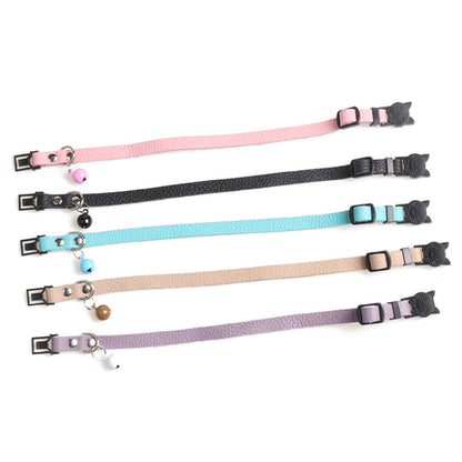 5 Pack Adjustable Pet Collar with Bell Safety Buckle Cat Puppy Party Decor