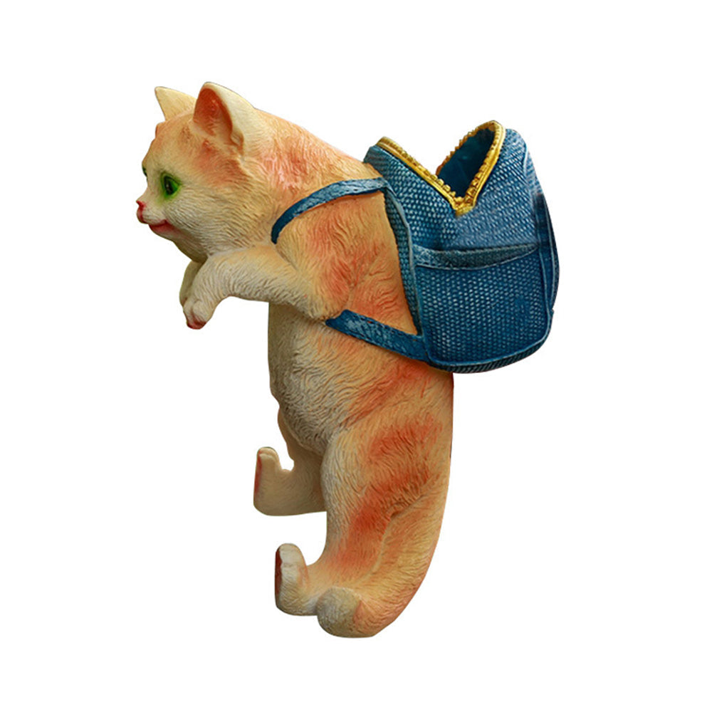 Cat Statue Garden Decor Flower Plant Pot Hanging Figurine Garden Tool Organizer