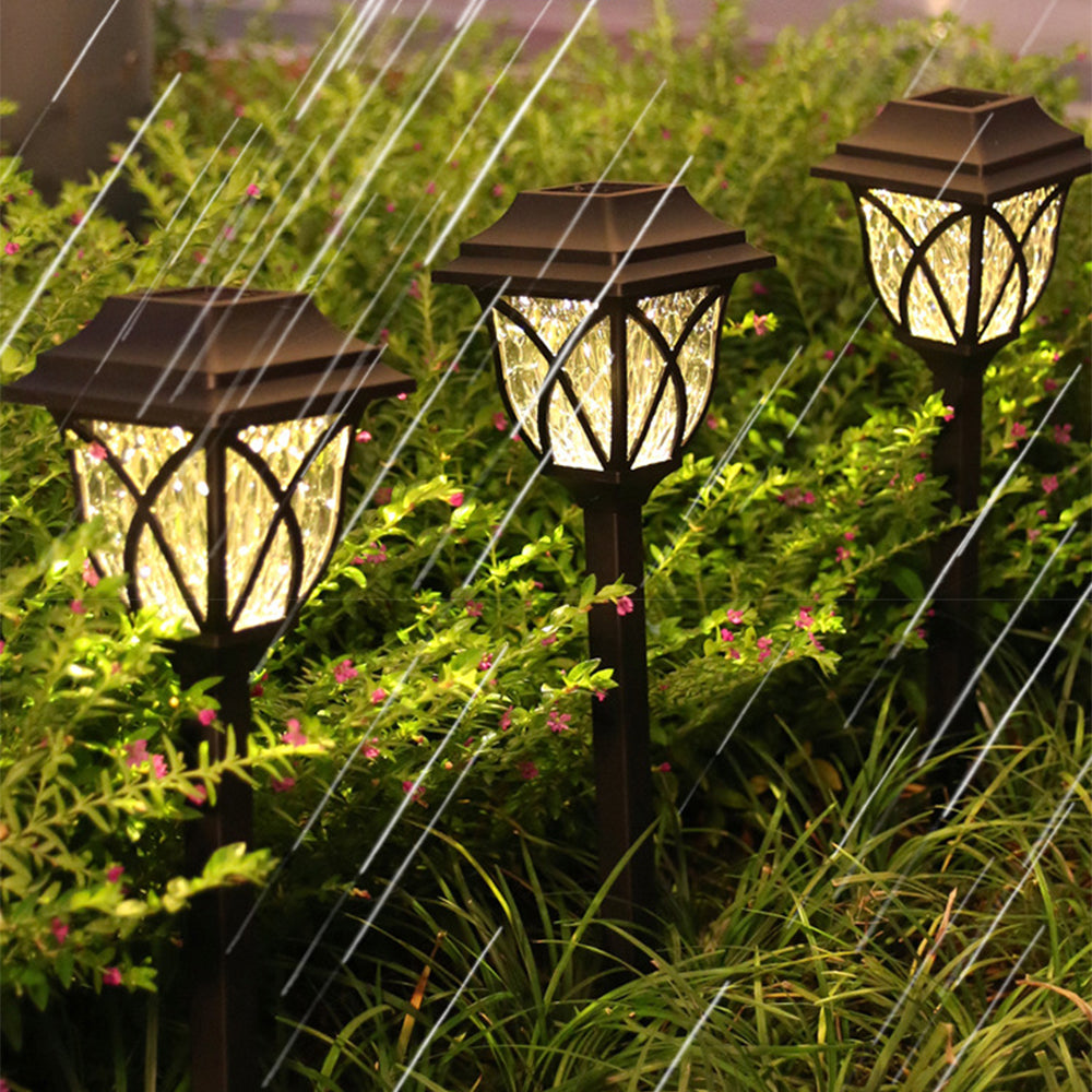 Solar Firework Light Solar Powered Lamps Ground Lights Patio Stake Walkway Outdoor Garden Decor -White