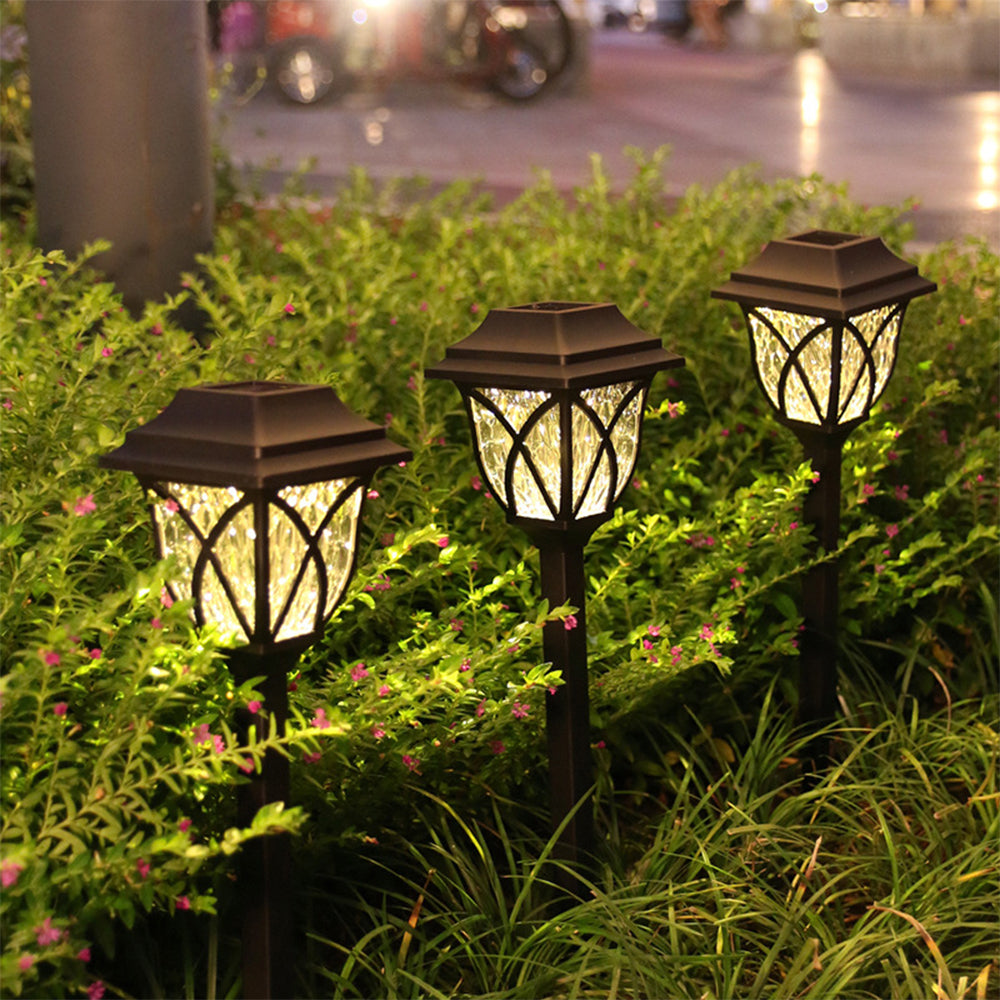 Solar Firework Light Solar Powered Lamps Ground Lights Patio Stake Walkway Outdoor Garden Decor -White