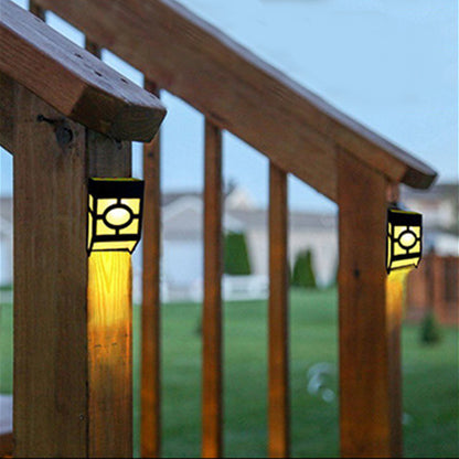 Solar Wall Light 4Pcs Solar Wall Lamp Garden Fence Light Outdoor Decor Solar Powered Night Light -Warm