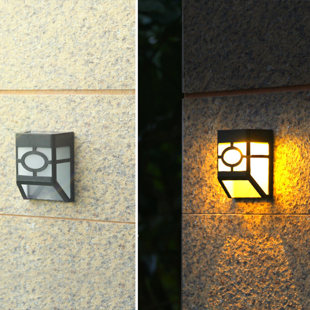 Solar Wall Light 8Pcs Solar Wall Lamp Garden Fence Light Outdoor Decor Solar Powered Night Light -White