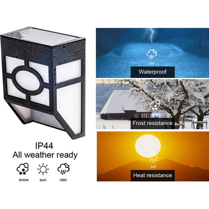 Solar Wall Light 8Pcs Solar Wall Lamp Garden Fence Light Outdoor Decor Solar Powered Night Light -White