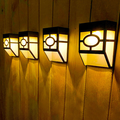 Solar Wall Light 8Pcs Solar Wall Lamp Garden Fence Light Outdoor Decor Solar Powered Night Light -White